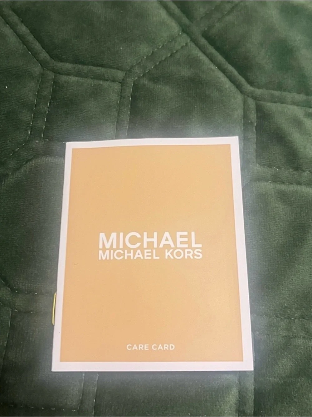 Michael Kors Cream Logo Crossbody with Tan Trim and Gold Chain